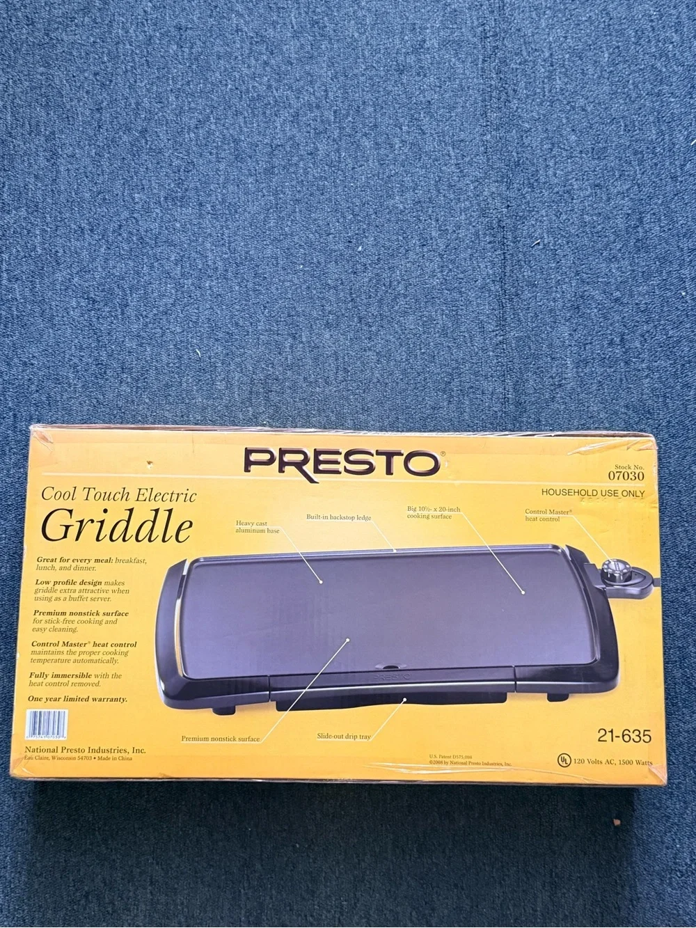 Presto Cool Touch Electric Griddle - Black - new in box